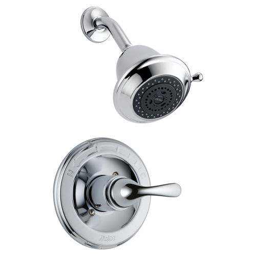 Delta Classic Monitor 13 Series Single-Handle Shower Faucet with 5-Setting Rain Showerhead, Touch-Clean, 1.75 GPM, Lever Handle, Chrome - T13220-SHC