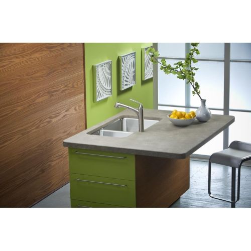Elkay ELUH3520R Lustertone Classic 35-1/4" x 20-1/2" x 9-7/8" Offset 60/40 Double Bowl Undermount Sink, Stainless