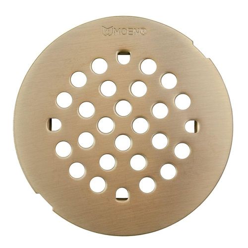 Moen Brushed Nickel 4-1/4in Snap-In Shower Drain Cover, Brass - 101663BN