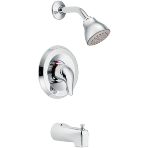 Moen Chateau Posi-Temp Tub/Shower Faucet with Adjustable Temp Limit Stop, 2.5 GPM, 1-Function, Single Lever Handle, Chrome - L2353