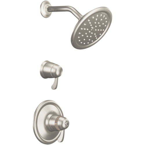 Moen ExactTemp Two-Handle Thermostatic Shower Faucet with 7" Rainshower, One-Function, 2.5 GPM, Lever Handles, Immersion, Antique Nickel - TS3400AN