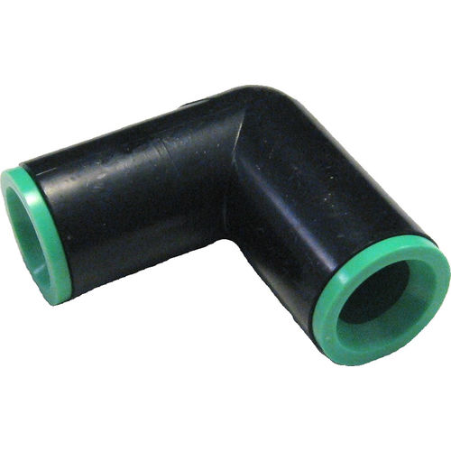 Raindrip 367G00UB Non-Threaded Tubing Elbow With Green Compression Ring, 1/2 in, Compression, ABS