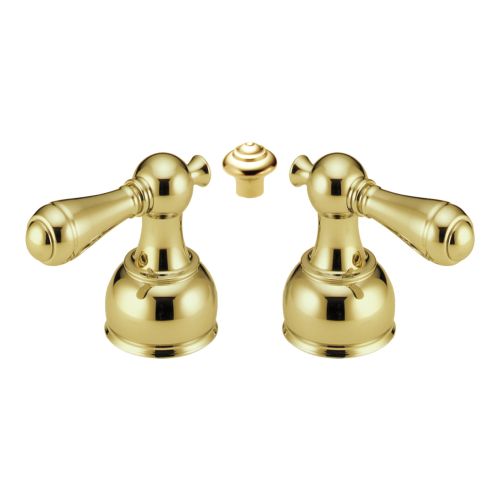 Delta H215PB Metal Lever Handle Set, 2 Pack, Brilliance Polished Brass