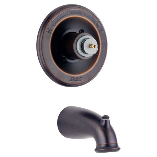 Delta Leland Single-Handle Monitor 14 Series Tub Faucet Trim, Non-Diverter Tub Spout, Less Handles, Venetian Bronze - T14178-RBLHP