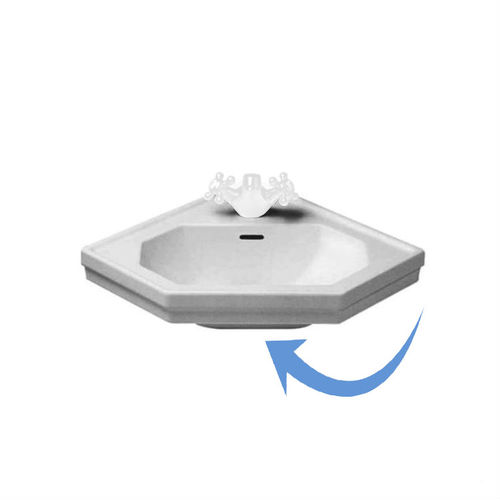 Duravit 0793420000 1930 Series 23 3/8" Wall Mount Bathroom Sink with Overflow and Tap Platform 