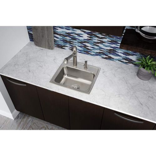 Elkay LR19183 Lustertone Classic 19" x 18" x 7-5/8" Single Bowl Drop-In Sink, 3 Holes, Stainless