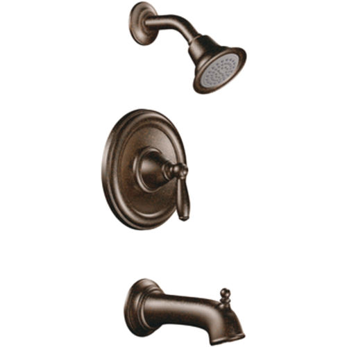 Moen Brantford Posi-Temp Tub/Shower Faucet, 2.5 GPM, 1-Function, Single Lever Handle, M-PACT, Oil Rubbed Bronze - T2153ORB