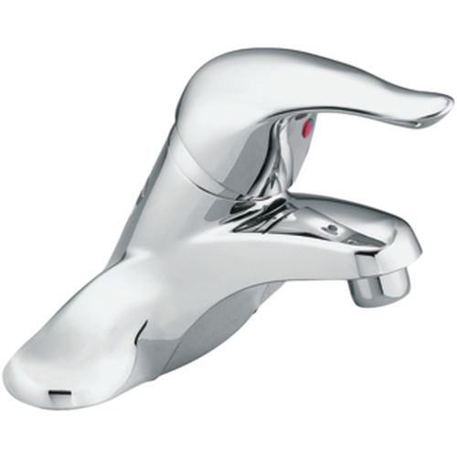 Moen Chateau Single-Handle Low Arc Chrome Centerset Bathroom Faucet, ADA Lever Handle, Three-Hole, WaterSense, Less Drain, Bulk Pack - L64601
