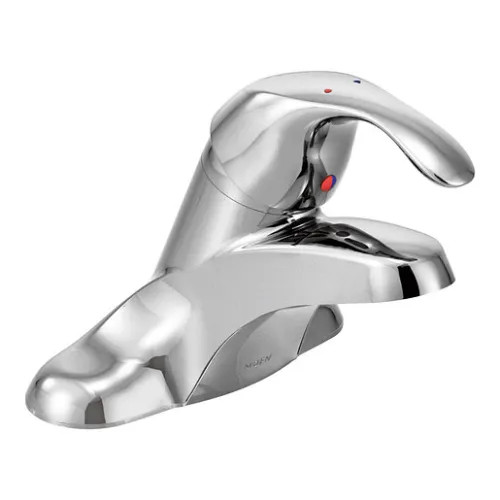 Moen M-Bition Chrome Centerset Lavatory Faucet with 3" Lever Handle, Less Pop-up, 1/2" IPS,  1.2 GPM, - 8430 