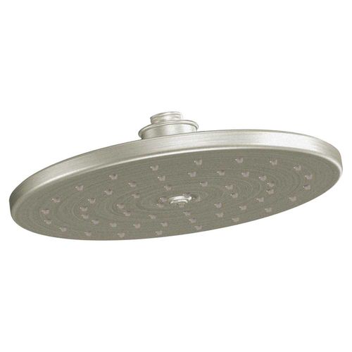 Moen Waterhill 10in Single-Function Rainshower Shower Head, Immersion Technology, LifeShine, 2.5 GPM, Self-Pressurizing, Brushed Nickel - S112BN