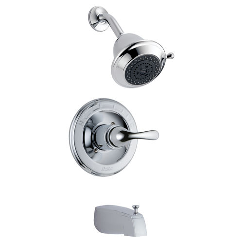 Delta Classic Monitor 13 Series Single-Handle Tub/Shower Faucet with 5-Setting Rain Showerhead, 1.75 GPM, Lever Handle, Chrome - T13420-SHC