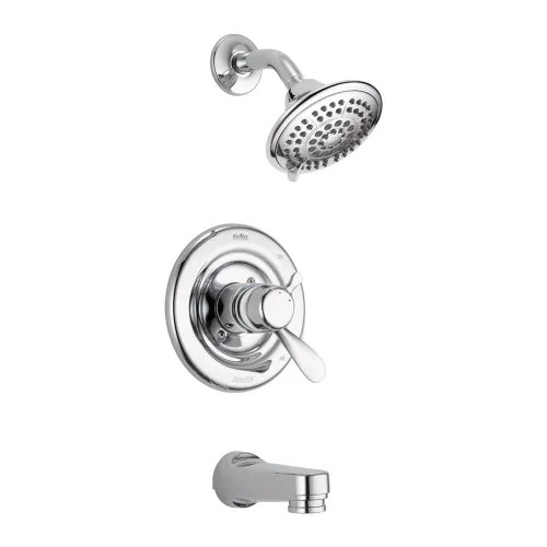 Delta Classic Monitor 17 Series Two-Handle Tub/Shower Faucet with 5-Setting Rain Showerhead, Touch-Clean, 1.75 GPM, Lever Handles, Chrome - T17430