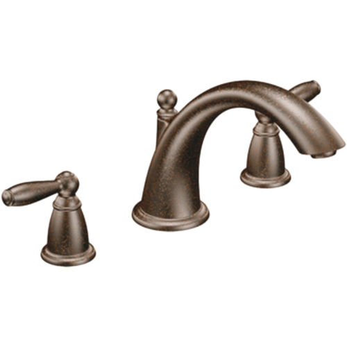 Moen Brantford Two-Handle Roman Tub Faucet Trim, Low Arc Spout, Lever Handles, M-PACT, Oil Rubbed Bronze - T933ORB