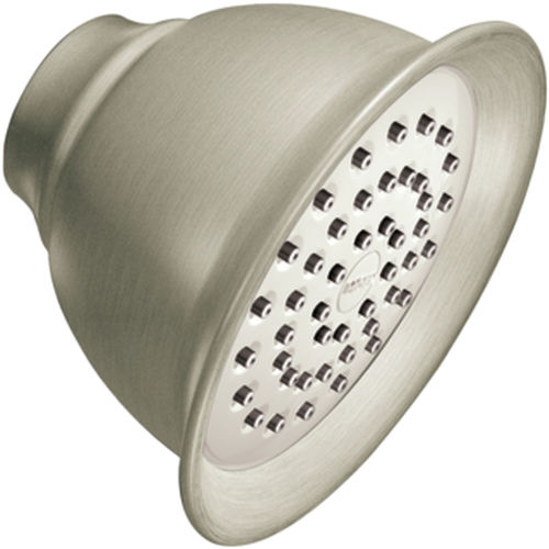 Moen Moenflo 4-3/8 Single-Spray Function Shower Head, Round, Fixed-Mount, 2.5 GPM, Brushed  Nickel - 6302BN