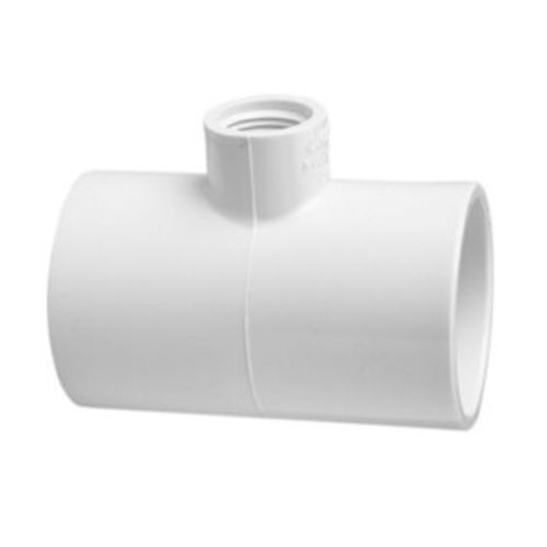Spears 4"x4"x2" PVC Tee - Slip x Slip x Thread