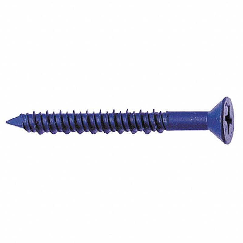 1/4 x 5 Aerosmith Blue-Coated Concrete Screws / Phillips Flat / Steel / 1000 Hour Coating
