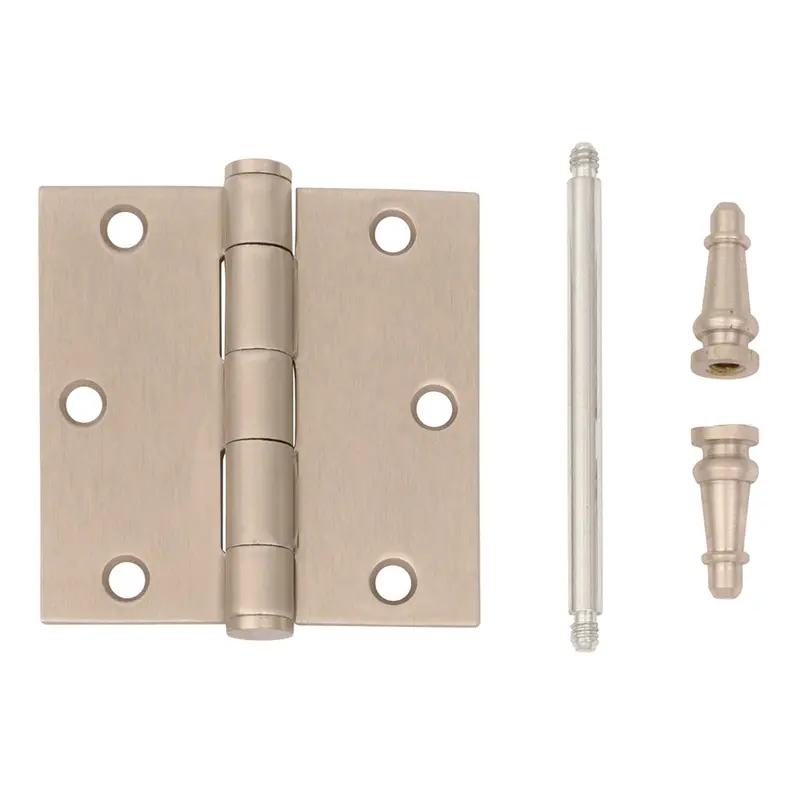 3-1/2" Builder's Grade Steeple Tipped Hinge BundleSatin Nickel / Satin Nickel