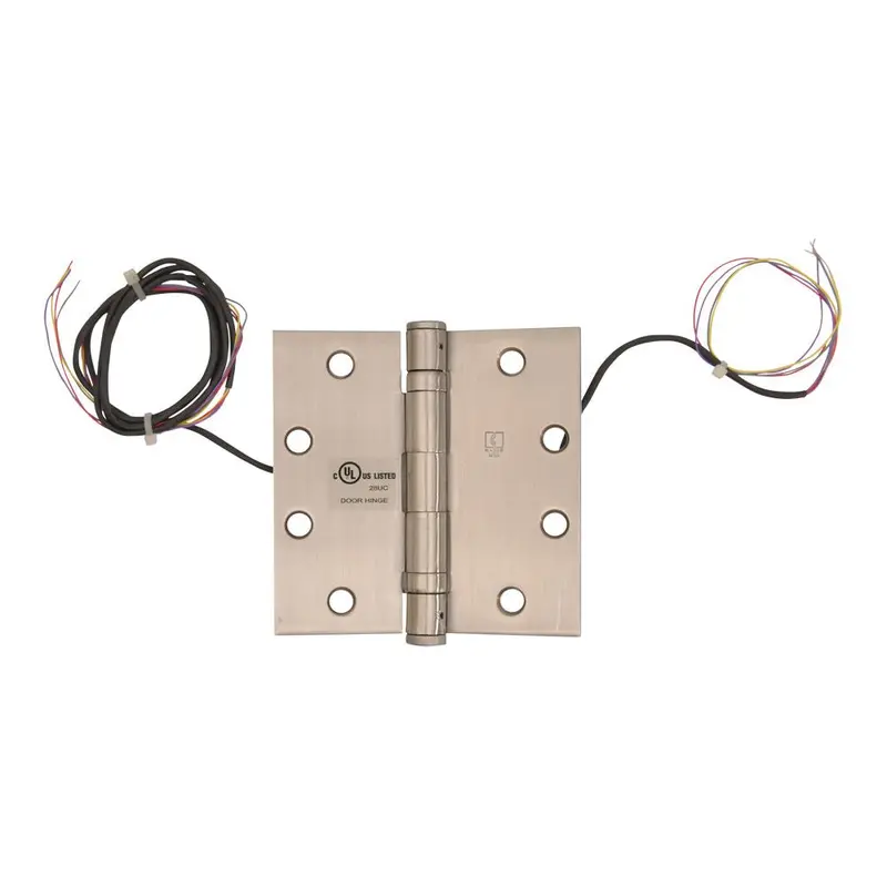 4-Wire Ball Bearing Electrified Butt Hinge 4-1/2" x 4-1/2" Stainless SteelSatin Stainless Steel