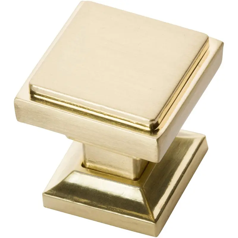 Satin Brass Square Cabinet Knobs - SHKM002-BRS-5