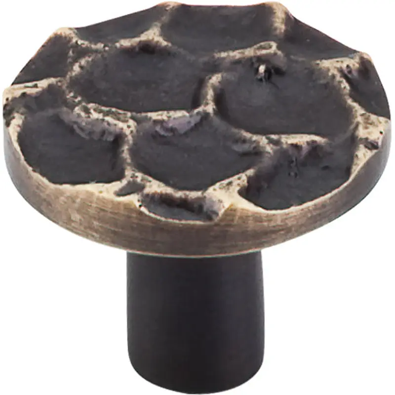 Cobblestone Round KnobBrass Antique