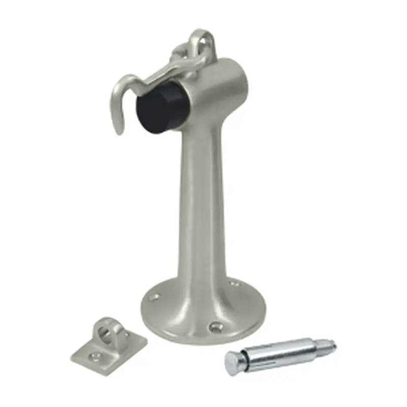 Extra Tall Door Stop and Holder, 6"Brushed Nickel