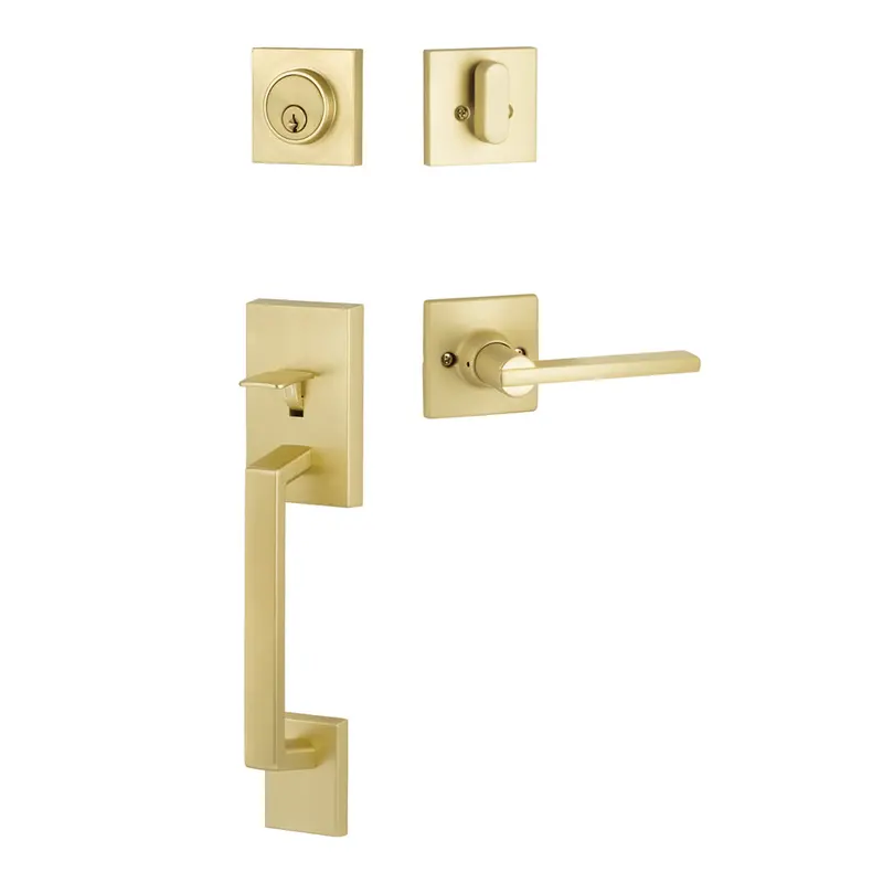 Marcel Entry Set with Nils LeverSatin Brass