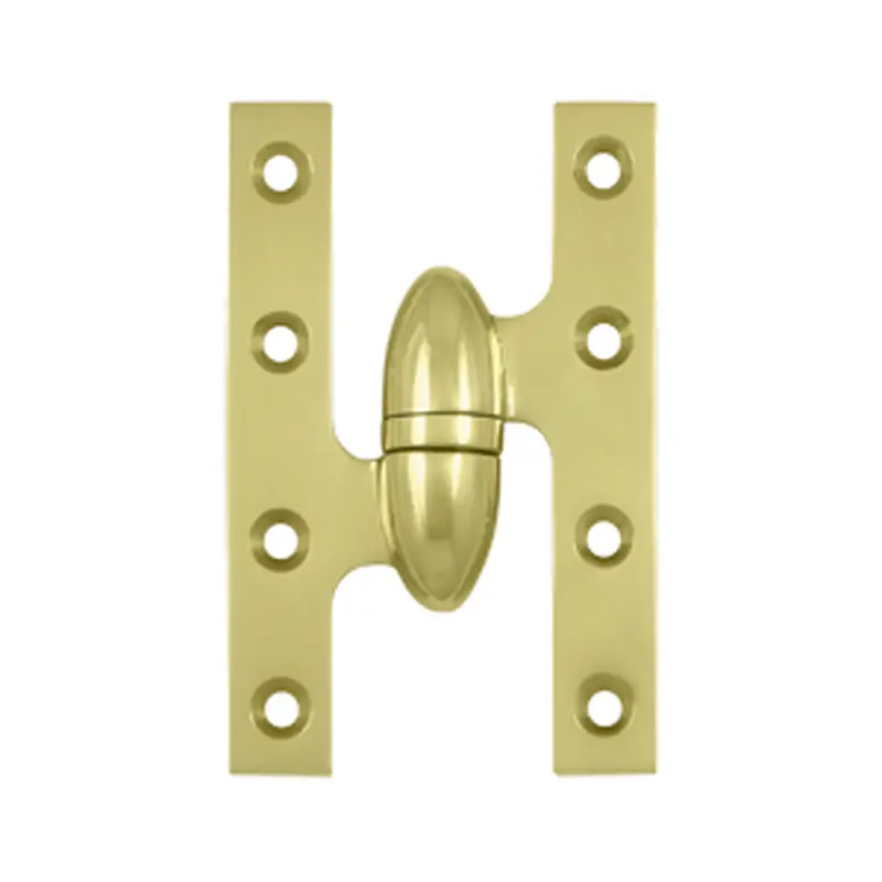 Olive Knuckle Door Hinge, 5" x 3-1/4"Polished Brass / Left Hand