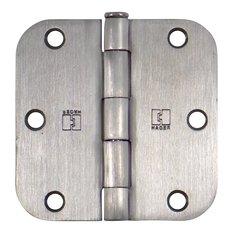 Stainless Steel 5/8" Radius Corner Residential HingeSatin Stainless Steel / 3-1/2" x 3-1/2"