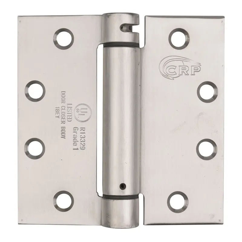 Stainless Steel Spring Butt Hinge, 4-1/2" x 4-1/2"Satin Stainless Steel