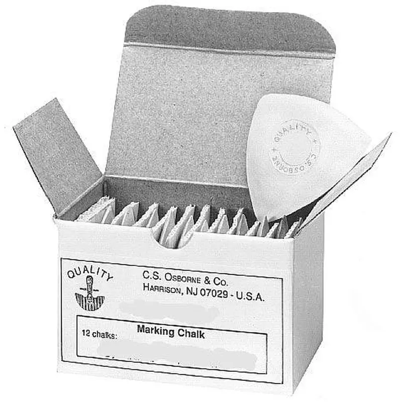 C.S. Osborne Box of 12 Clay Based Marking Chalks - White