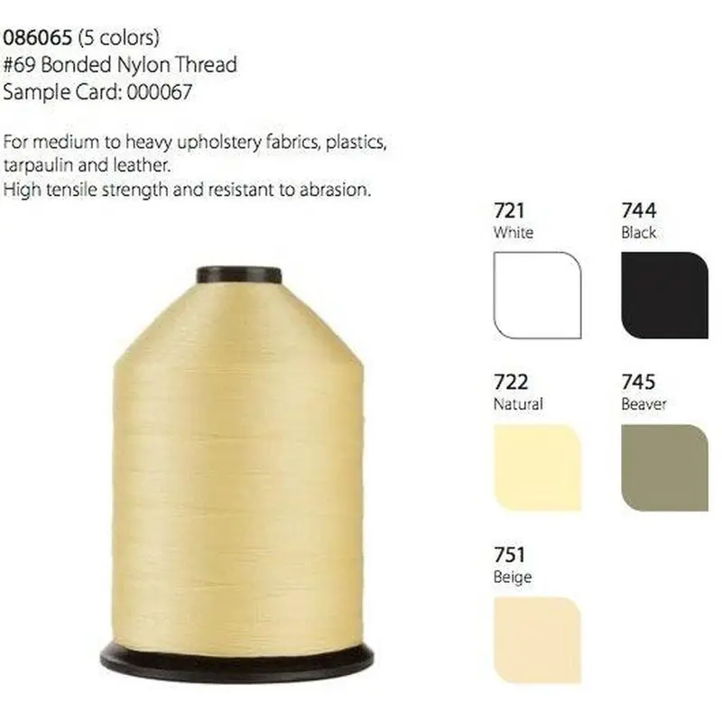 Conso Wrights Nylon #69 Bonded Upholstery Sewing Thread (1lb Tube)White 721