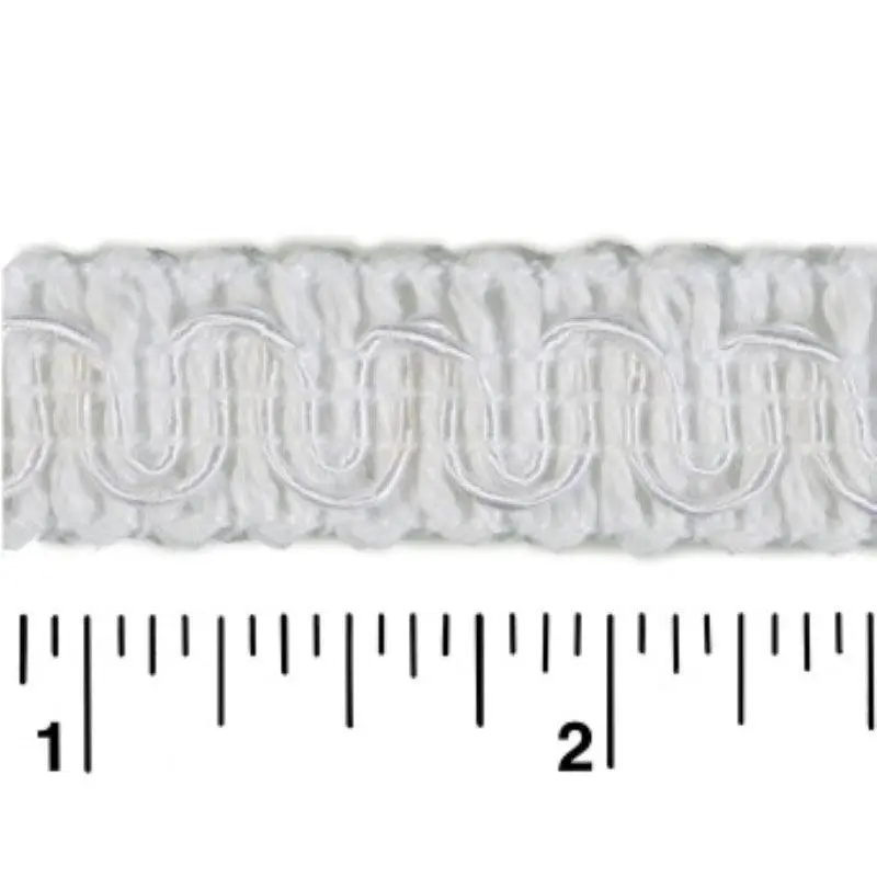 Rayon Scroll Gimp - A01 White 36 Yards