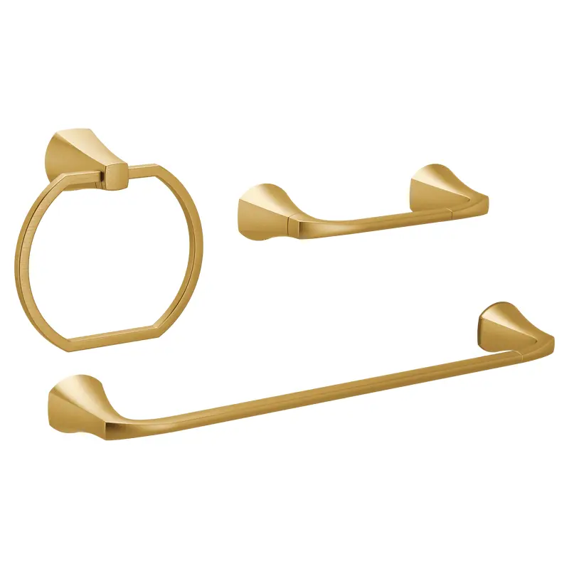 Lindor 3 Pc Kit: Pivoting Paper Holder, Towel Bar & Towel RingChrome