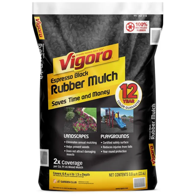 0.8 cu. ft. Espresso Black Bagged Rubber Mulch