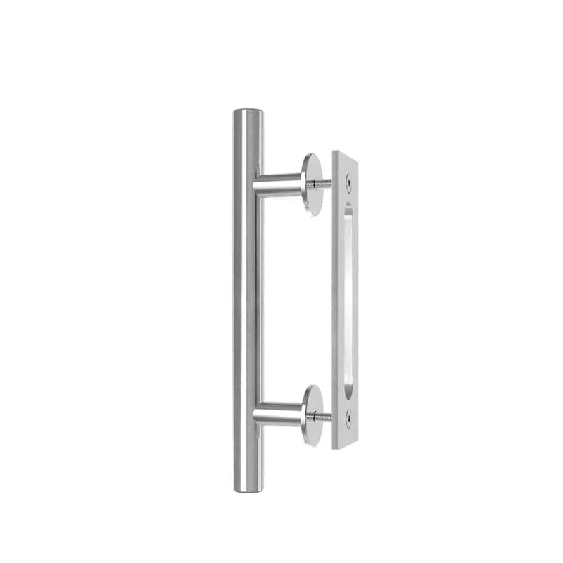 12 in. Stainless Steel Ladder Pull and Flush Sliding Barn Door Handle SetStainless Steel / 1.277