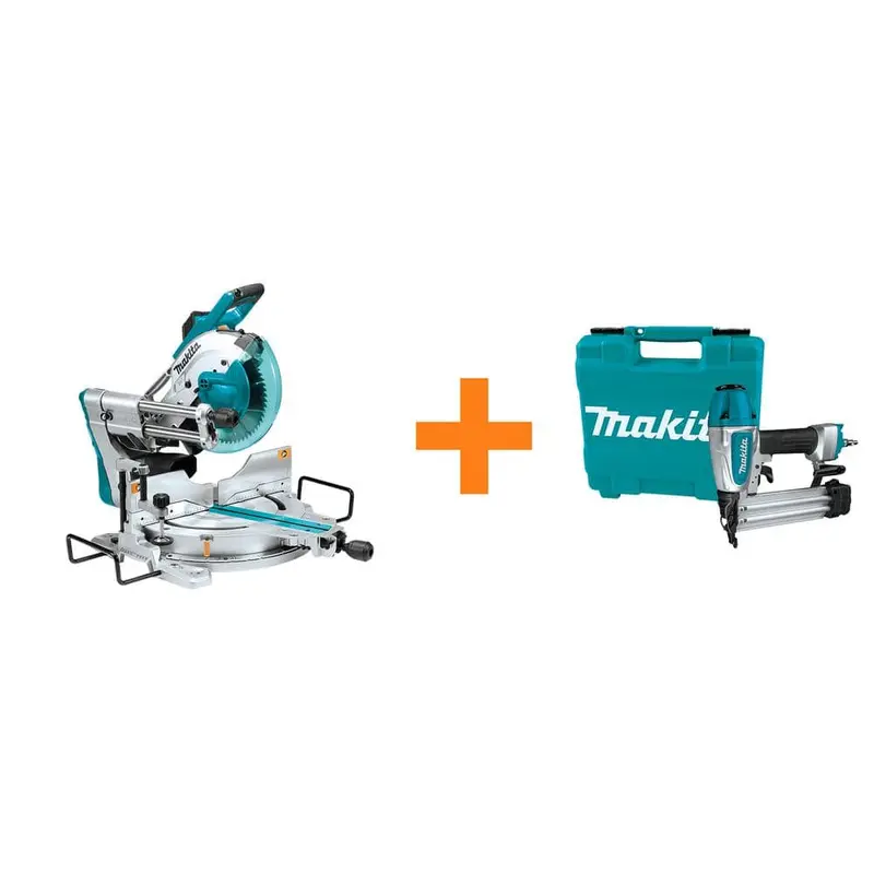 15 Amp 10 in. Dual Bevel Sliding Compound Miter Saw with Laser with Bonus Pneumatic 2 in. 18-Gauge Brad Nailer72.765 / each