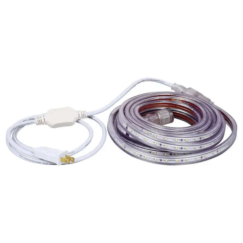 16.4 ft. 30-Watt Plug-In Outdoor Flex LED Landscape Lighting Set Deck Rail Light Daylight White 6500K, White1.443 / each