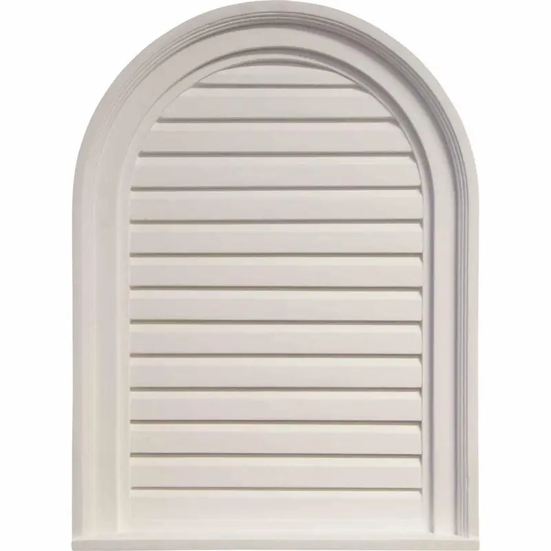 18 in. x 24 in. Round Top Primed Polyurethane Paintable Gable Louver Vent1.43 / each