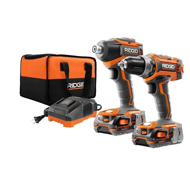 18-Volt Lithium-Ion Cordless Brushless Drill/Driver and Impact Driver Combo Kit w/(2) 1.5 Ah Batteries, Charger, and Bag