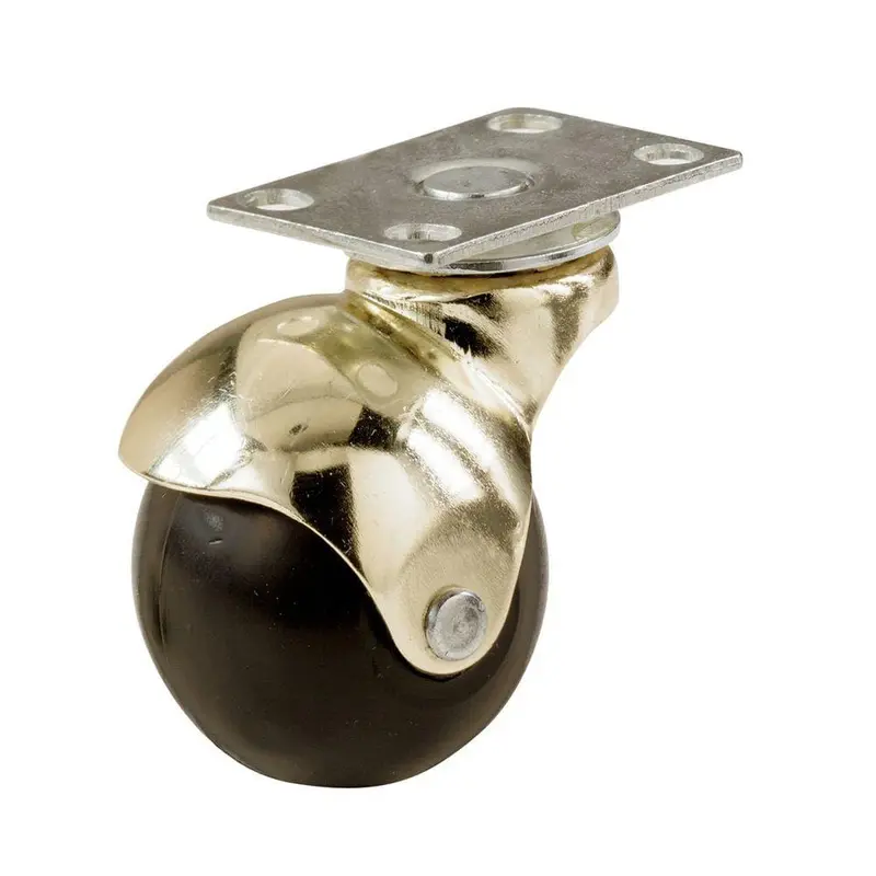 2 in. Brass Hooded Ball Plate Caster with 80 lb. Load Rating0.390 / each