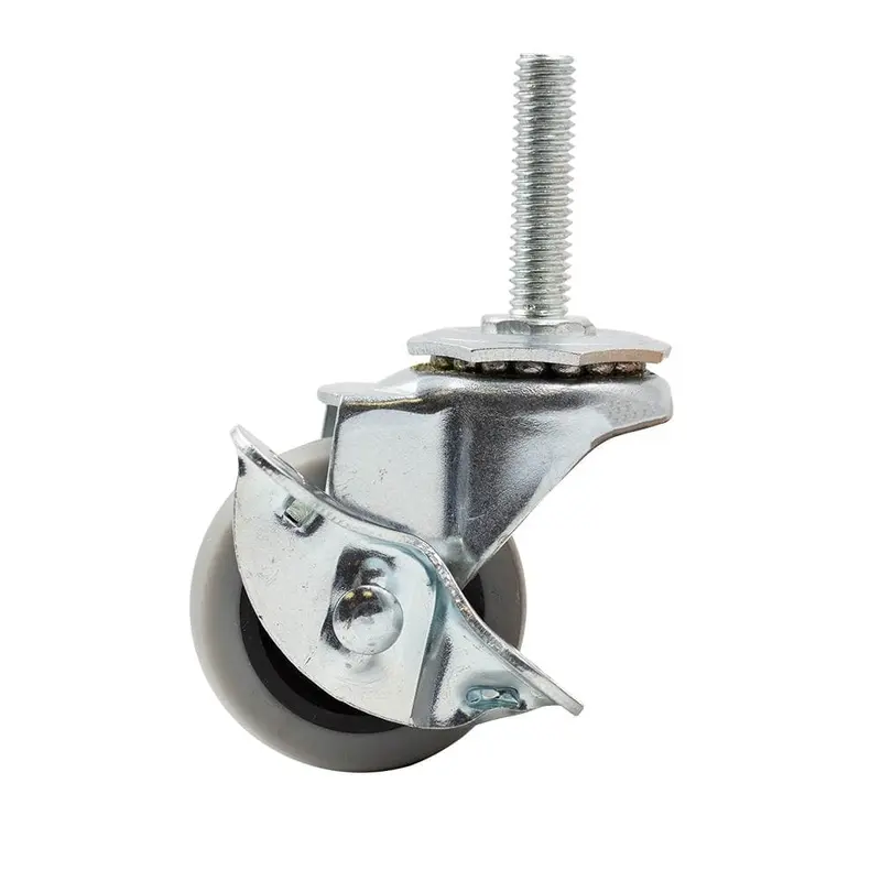 2 in. Medium Duty Gray TPR Swivel Stem Mount Caster with Brake 80 lbs. Weight Capacity0.3328946 / each