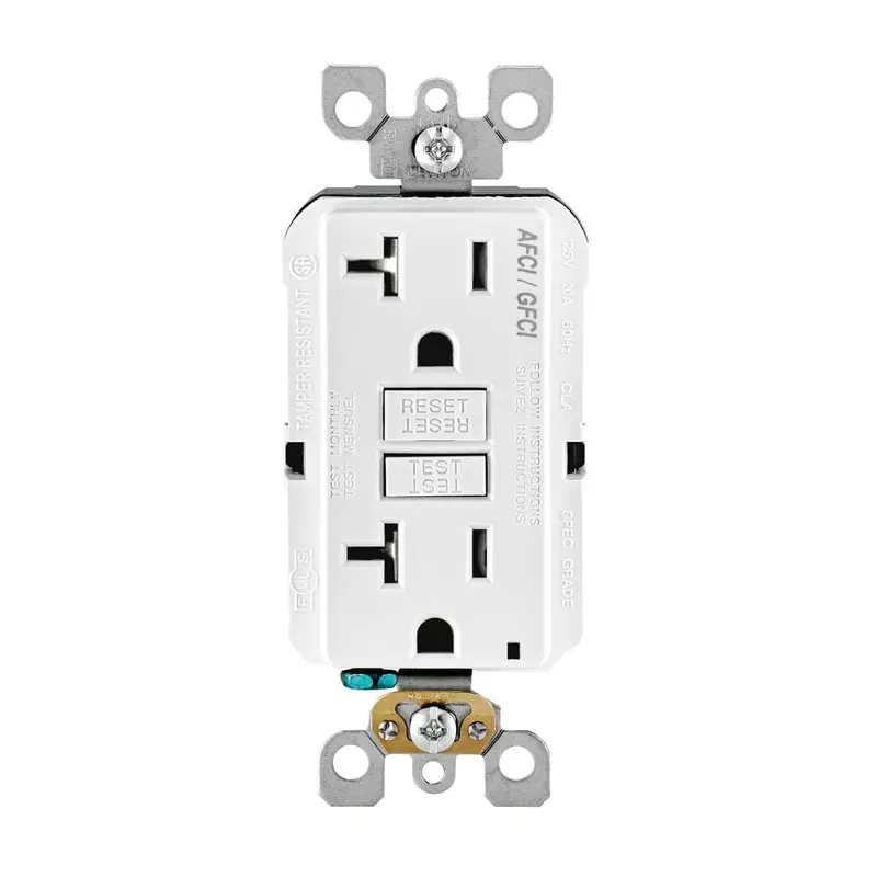 20 Amp 125-Volt Duplex Self-Test SmartlockPro Tamper Resistant AFCI/GFCI Dual Function Outlet, White.4 / each