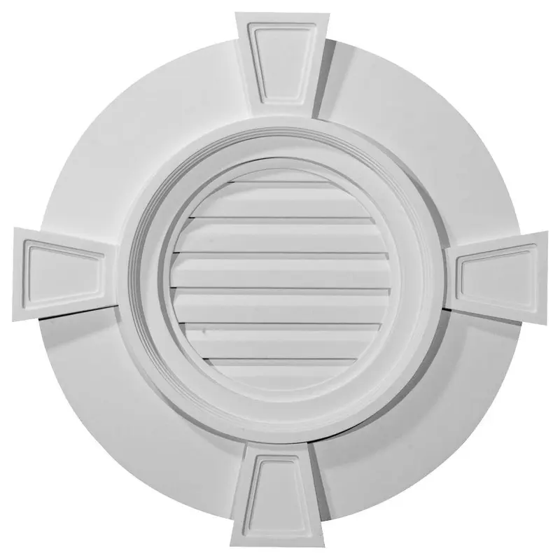 24 in. x 24 in. Round Primed Polyurethane Paintable Gable Louver Vent5.51 / each