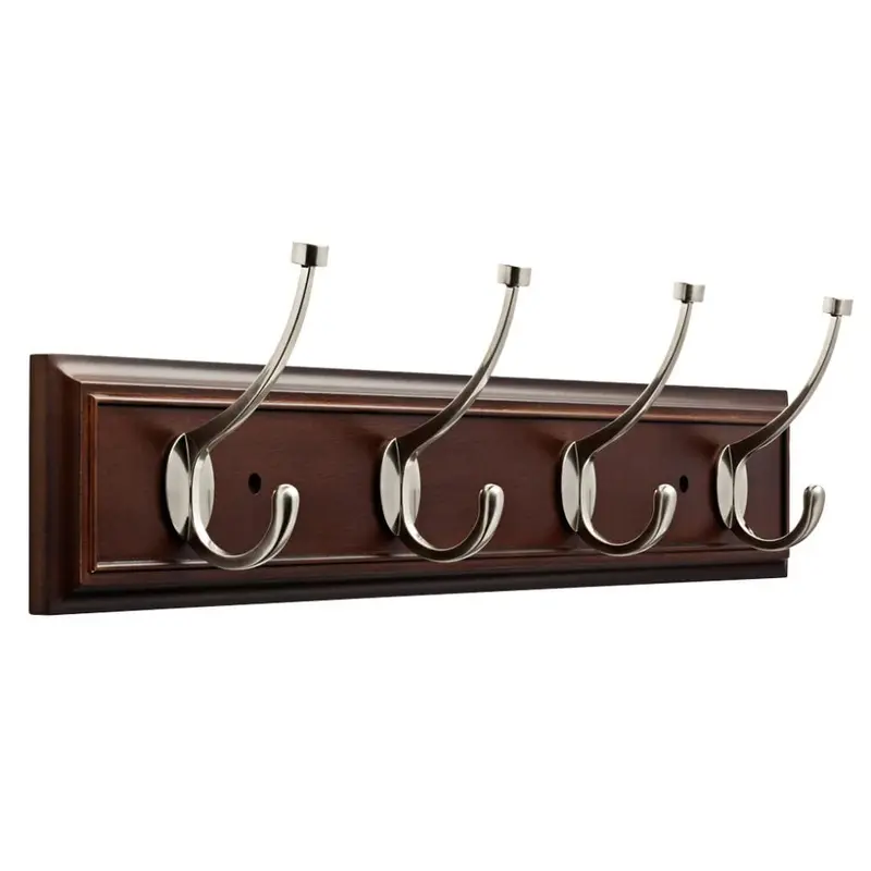 27 in. Cocoa and Satin Nickel Deluxe Pilltop Hook RackCocoa and Satin Nickel / 2.73 / 35