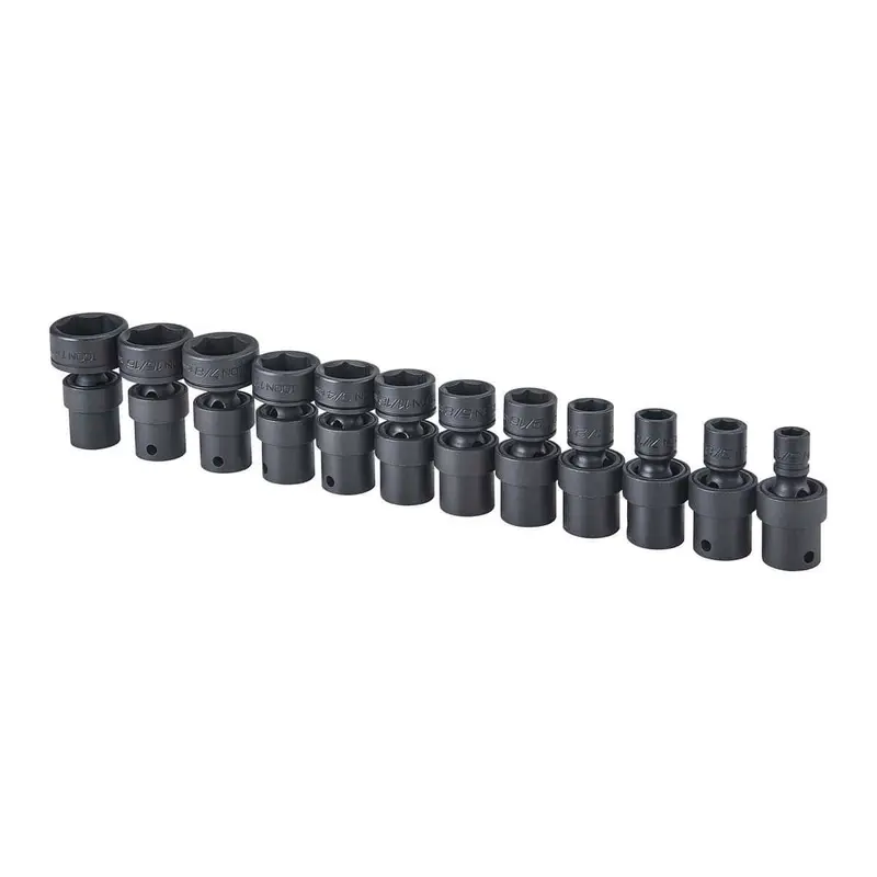 3/8 in.  SAE Impact Swivel Socket Set, 12 Pc.
