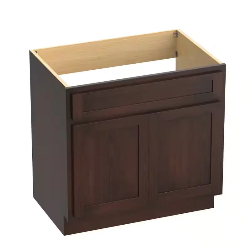30 in. W x 21 in. D x 32.5 in. H 2-Doors Bath Vanity Cabinet Only in Brown