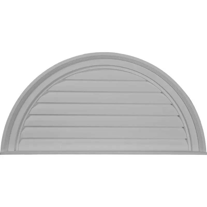 32 in. x 16 in. Half Round Primed Polyurethane Paintable Gable Louver Vent4.04 / each