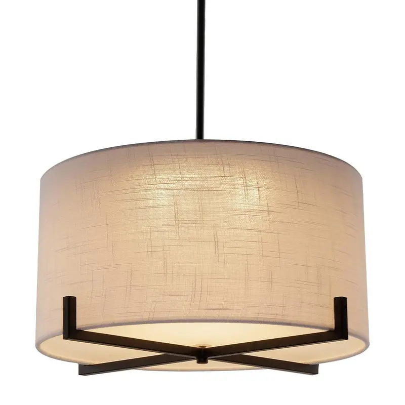 35-Watt Matte Black Integrated LED Pendant with Fabric ShadeBrushed Nickel / 6.40 / 1