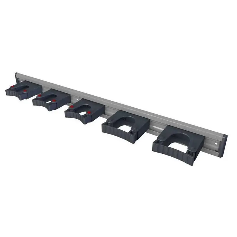 36 in. Black Garage Garden and Sports Tool Organizer with 5 Wall Mounted Adjustable Tool Holders