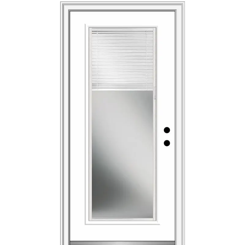 36 in. x 80 in. Internal Blinds Left-Hand Inswing Full Lite Clear Primed Steel Prehung Front DoorPrimed / 36 x 80 / Left-Hand/Inswing